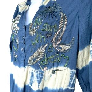 Desigual It All Starts With A Dream Embroidered Art Top M